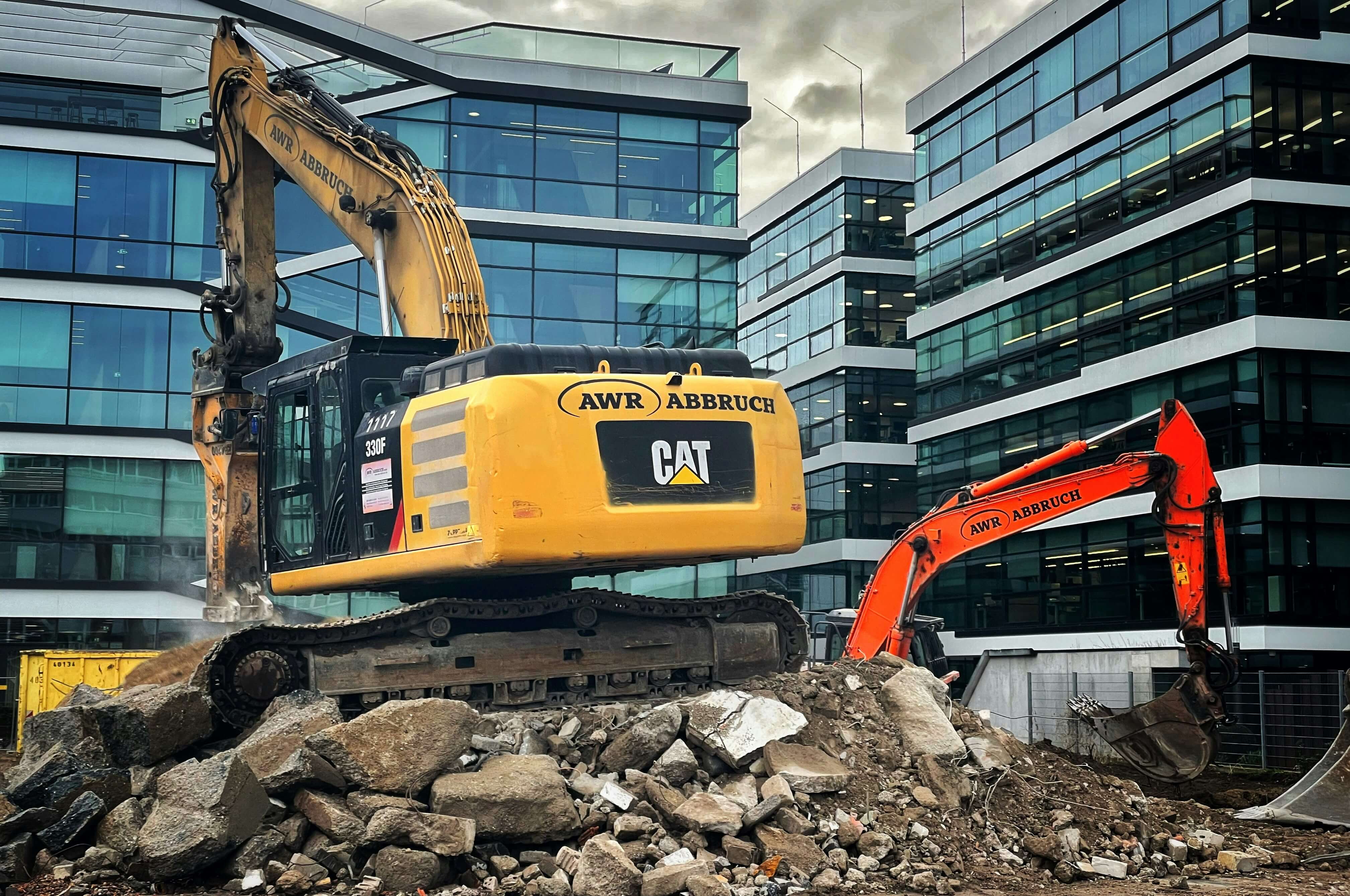 Modern construction equipment on site