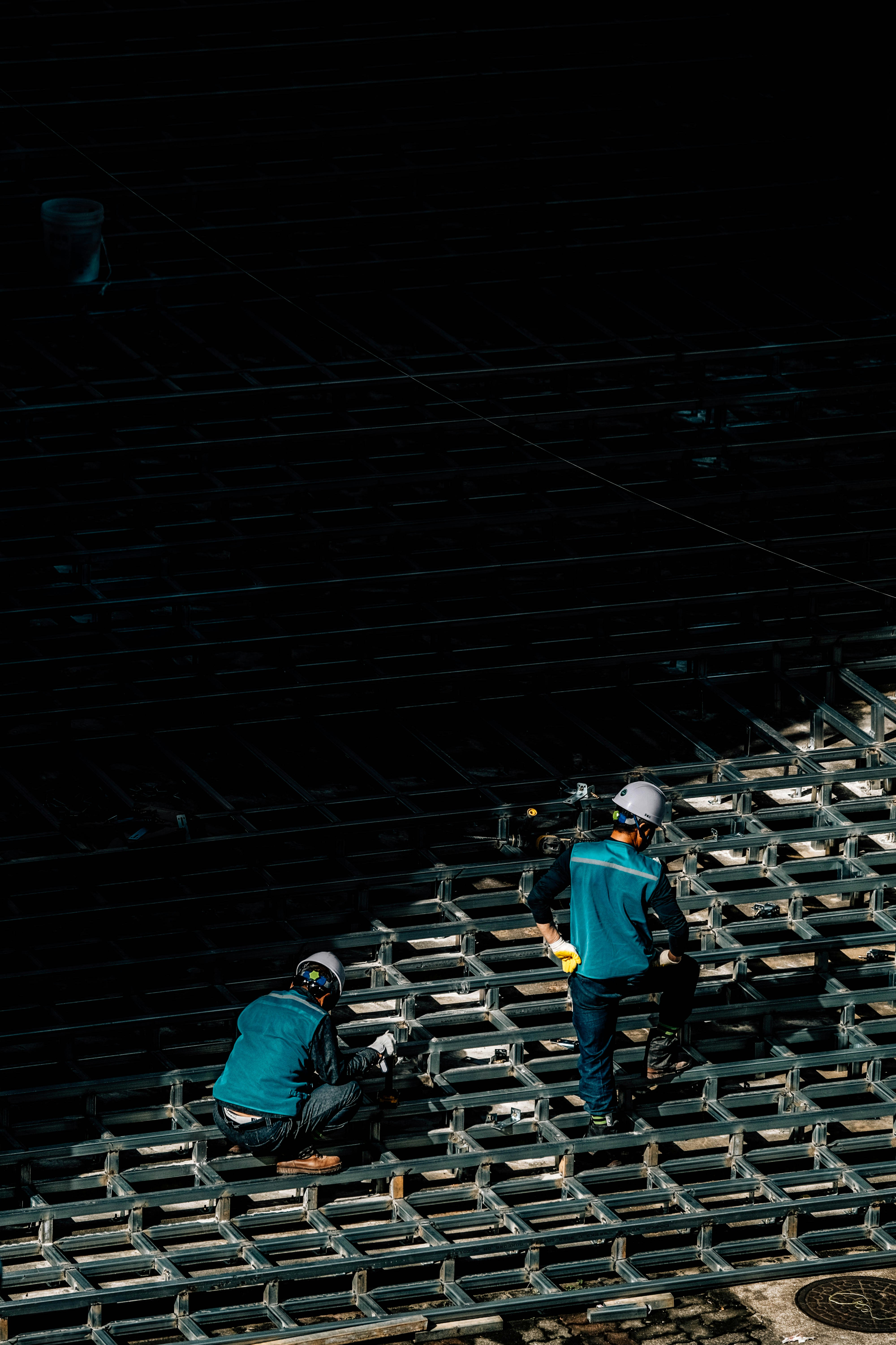 Construction site with workers