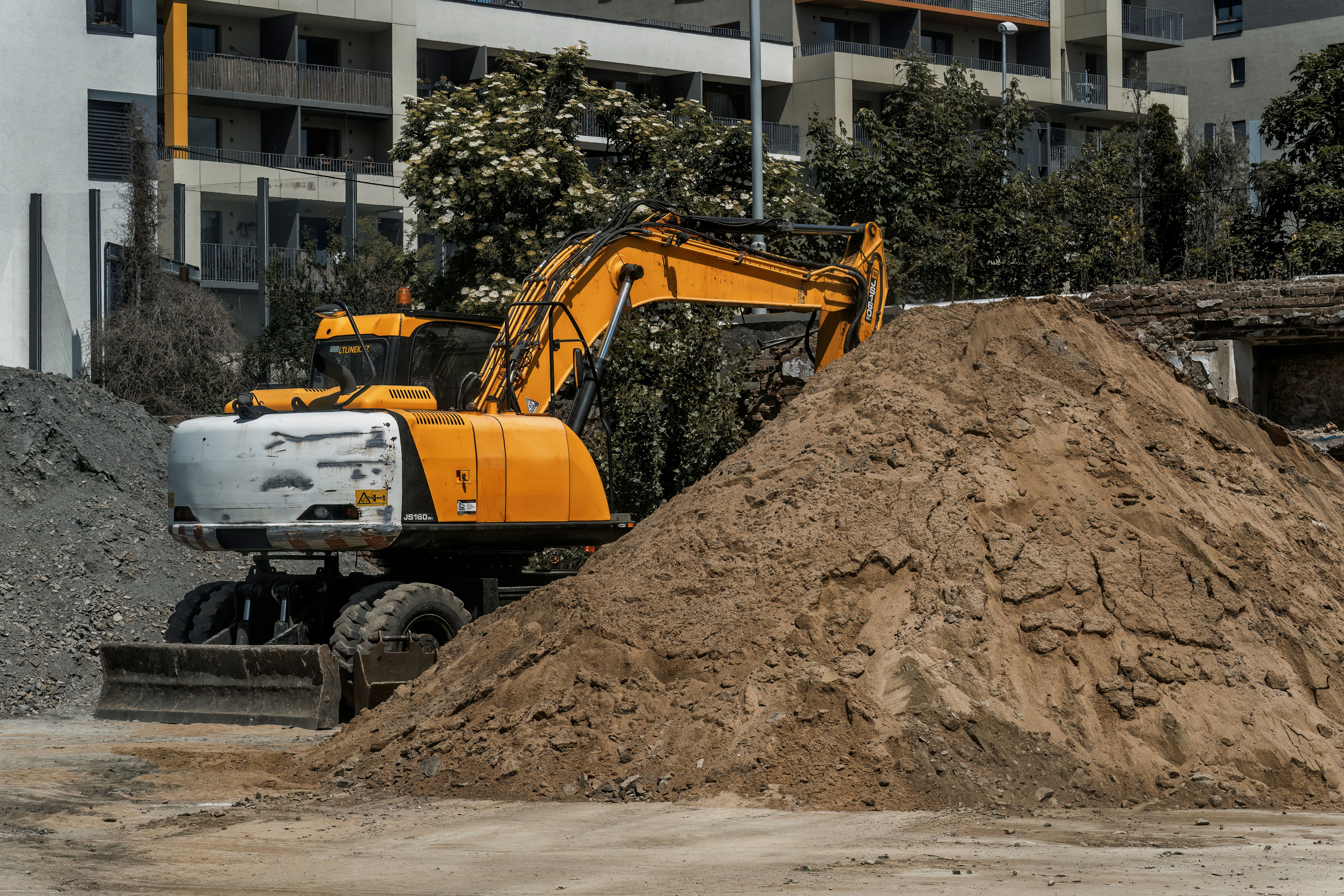 Excavator on a construction site